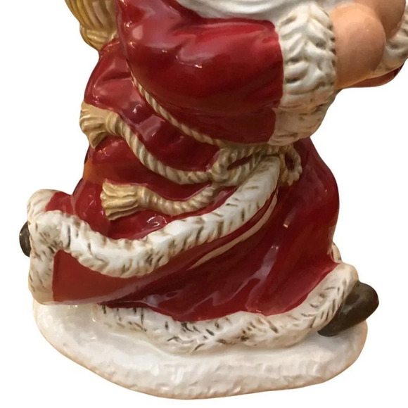 VINTAGE DEPARTMENT 56 Peggy Toole 2001 Christmas Santa Candle Holder Hand Painte - Picture 3 of 8